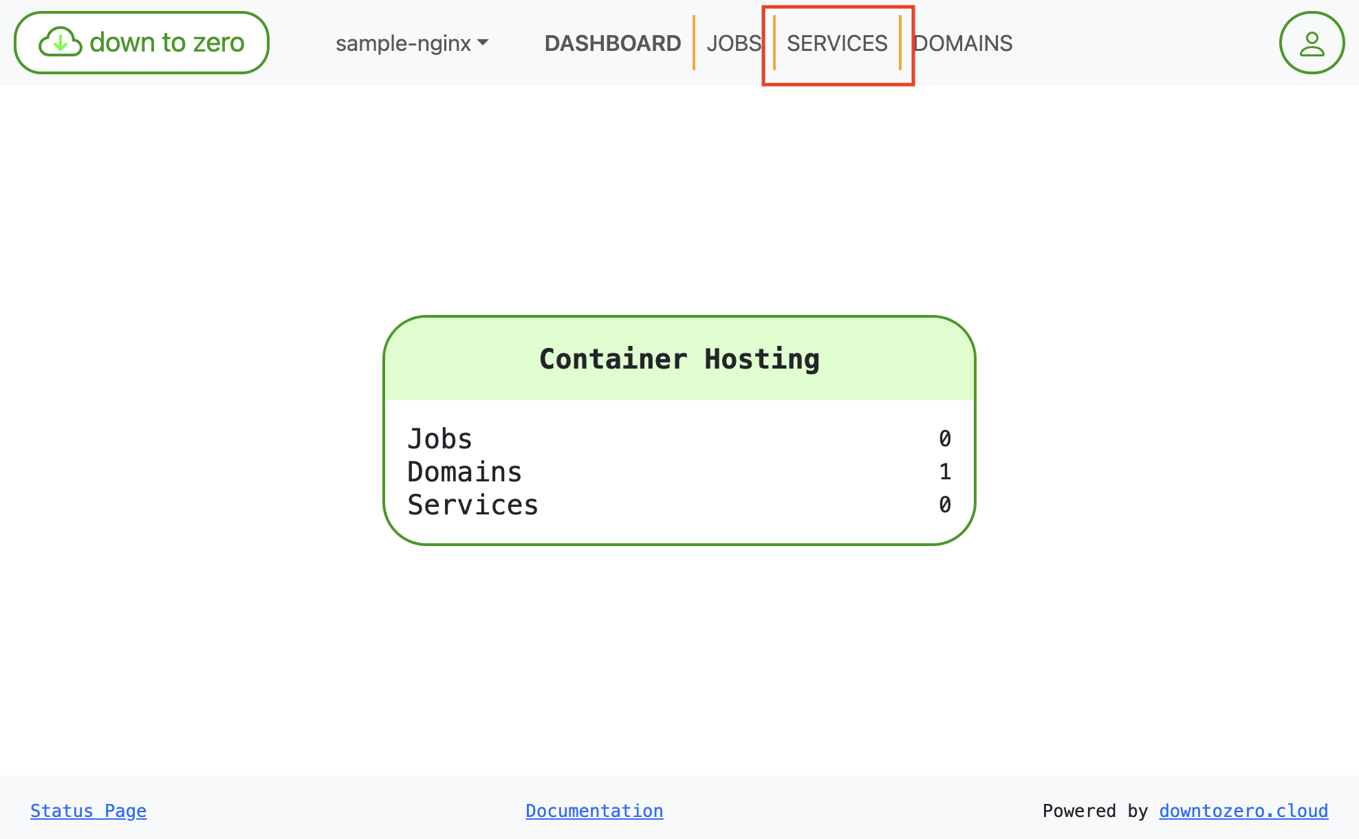 highlight the services section in the top navigation