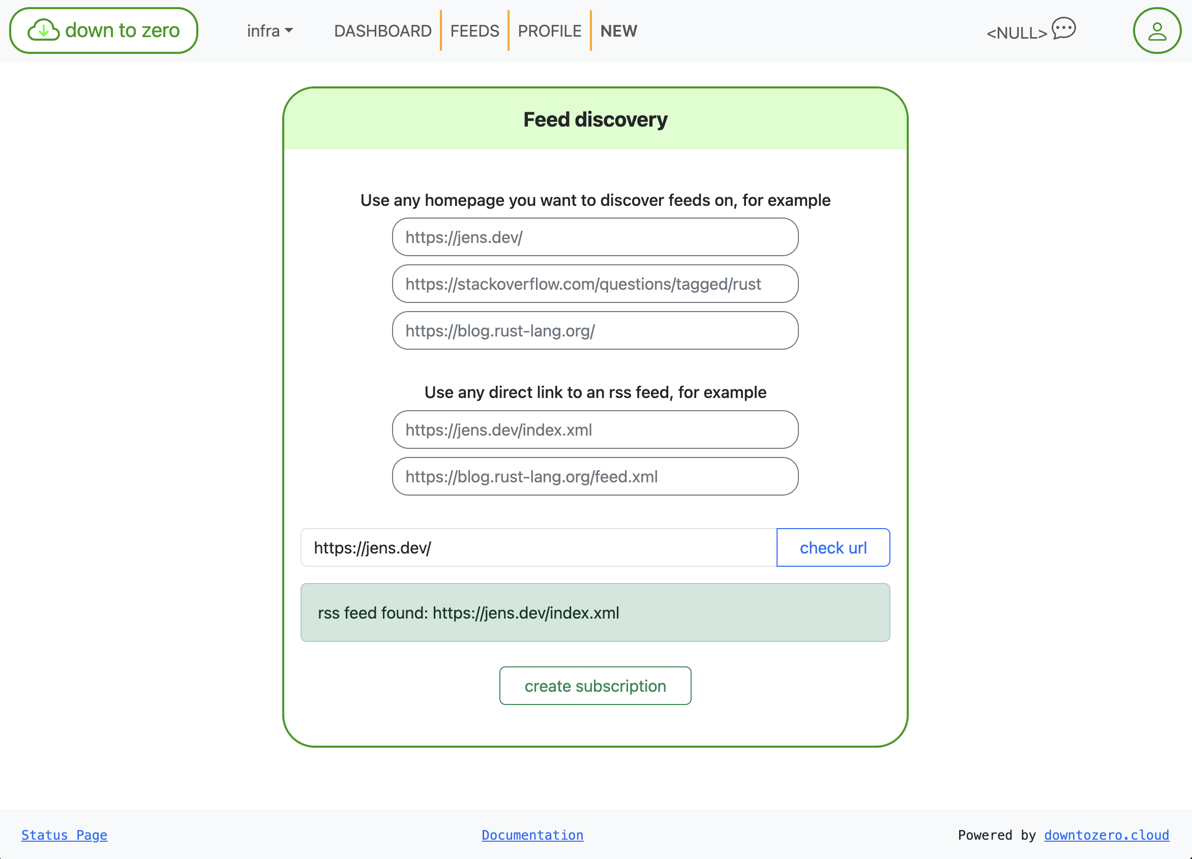 Interface de découverte de flux